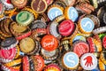 Miscellaneous Bottlecaps From Beer Bottles Royalty Free Stock Photo