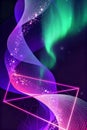Vibrant Neon Lights Illuminate Abstract Shapes in a Dark Background Scene Royalty Free Stock Photo