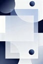 Geometric shapes in shades of blue and white, overlapping Royalty Free Stock Photo
