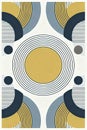 Abstract Geometric Pattern with Concentric Circles and Shapes Royalty Free Stock Photo