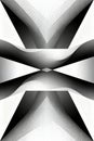 A black and white abstract illustration featuring geometric shapes and symmetrical design Royalty Free Stock Photo