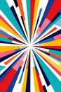 Vibrant abstract illustration featuring radial colorful shapes and lines Royalty Free Stock Photo
