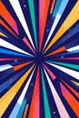 Vibrant abstract explosion of colorful shapes and lines radiating from a central point Royalty Free Stock Photo