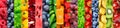 Background of mixed fruits and vegetables. Fresh color food Royalty Free Stock Photo