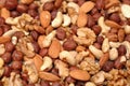 Background of mixed nuts. Royalty Free Stock Photo