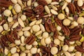 Background of mixed nuts close-up, top view Royalty Free Stock Photo