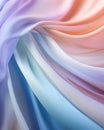 Background mock up with satin smooth fabric exhibits lovely wave like texture in pastel hues with copy space for web