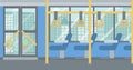 Background of modern empty city bus. Royalty Free Stock Photo