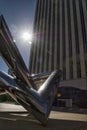 BACKGROUND OF MODERNIST SCULPTURE IN FRONT OF TORRE PICASSO