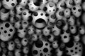 Background of monochrome surreal and chaotic abstract light circles. Royalty Free Stock Photo