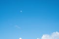 Background of morning moon in blue sky Royalty Free Stock Photo