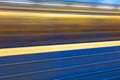 Background of motion blur of speed train in the subway. Underground vehicle dynamic motion.