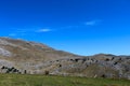 In the background, mountain desolation, with little vegetation. On the way to the mountain Bjelasnica Royalty Free Stock Photo