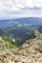 Background mountain landscape view from the top of Snezka mountain Royalty Free Stock Photo