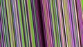Background of moving diagonal lines. Animation. Bright colored stripes dynamically move towards each other and disappear