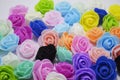 background of multicolored artificial roses Royalty Free Stock Photo
