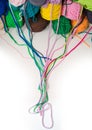 Background of multi-colored balls of yarn and thread Royalty Free Stock Photo