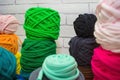 Background of multi-colored balls of yarn and thread Royalty Free Stock Photo