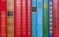 Background from multi-colored bindings of books