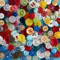 Background from multi-colored clothes buttons. Background for needlework