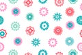 Background of multi-colored decorative flowers isolated on a white background. Cute bright flowers, vector illustration Royalty Free Stock Photo