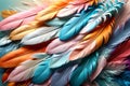 background of multi-colored feathers, pastel colors Royalty Free Stock Photo