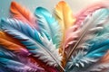 background of multi-colored feathers, pastel colors Royalty Free Stock Photo