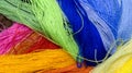 Background from multi-colored threads. Colors of thread. Royalty Free Stock Photo