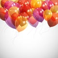 Background with multicolored flying balloons