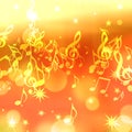 Background with music notes and stars Royalty Free Stock Photo