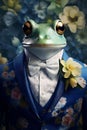 Background nature animal wild green closeup amphibian frog tropical wildlife bullfrog water cute