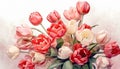 Flowers pink bouquet tulip green spring nature Royalty Free Stock Photo