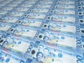 A background of neat rows of 1000 Philippine peso bills. Philippine currency. Paper money or banknotes of the Philippines Royalty Free Stock Photo