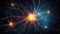 Background with neurons and synapse stuctures showing human brain cells chemistry with place for text