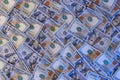 Background of new 100 dollar bills Royalty Free Stock Photo
