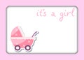 Background for newborn baby girl. Illustrations