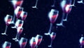 Background with nice flying wineglass
