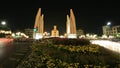 Background: night scene of democracy monument Royalty Free Stock Photo