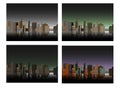 Background of Night Sity. Evening Time Town. Colorful EPS10 Flat Vector Royalty Free Stock Photo