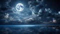 background night sky with moon, stars and clouds Royalty Free Stock Photo