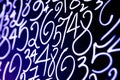 Background of numbers. from zero to nine. Numbers texture. Currency symbols. Numerology. Mathematical equations and formulas Royalty Free Stock Photo