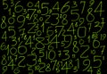 Background of numbers. from zero to nine. Numbers texture. Currency symbols. Numerology. Mathematical equations and formulas Royalty Free Stock Photo