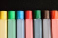 Background Oil color tubes in horizontal frame Royalty Free Stock Photo