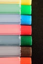 Background Oil color tubes in vertical frame Royalty Free Stock Photo