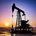 Background of oil pumps mining oil and natural gas at