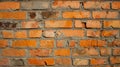 Background of an old brick wall made of red bricks with cement. Cracked wall from exposure to atmospheric phenomena. The Royalty Free Stock Photo