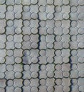 background of old cobblestones pattern circle square top view