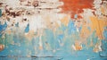 Background of old colorful peeling paint wall. AI Generative Royalty Free Stock Photo