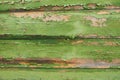 Background. old horizontal planks with remnants of green paint Royalty Free Stock Photo