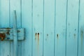 Background of old light blue grunge wooden texture. part of antique old door Royalty Free Stock Photo